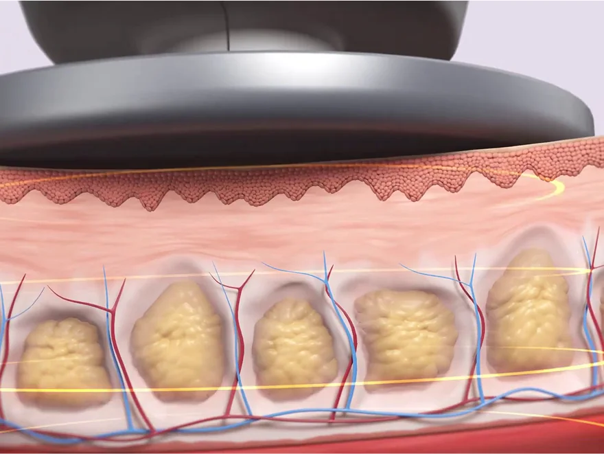 The process of fat cell membrane breakdown