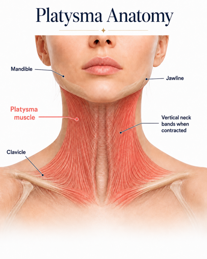 Platysma muscle anatomy diagram of neck and jaw